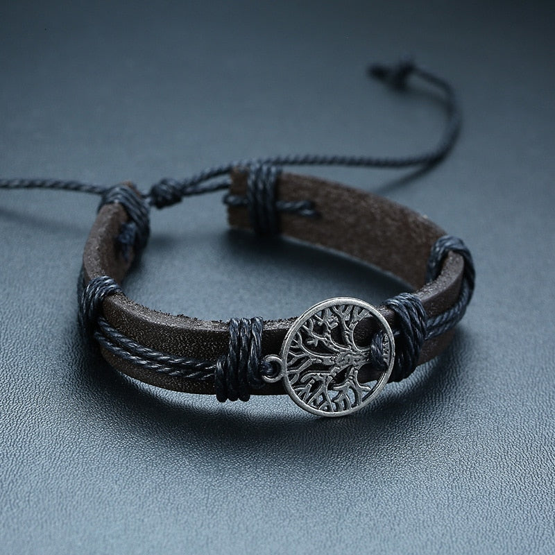 Braided Wrap Leather Bracelets for Men