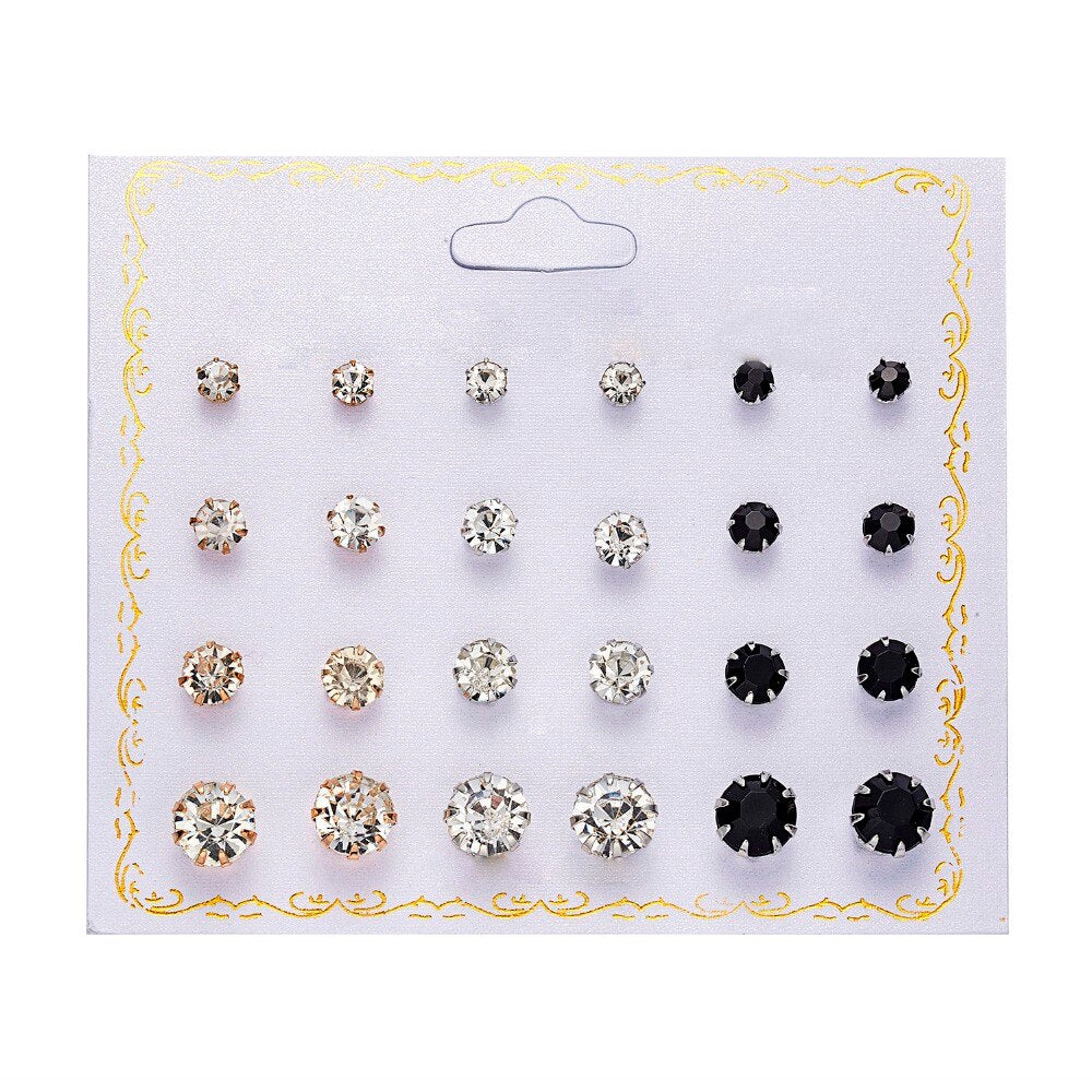 12 pairs/set Simulated Earrings Set