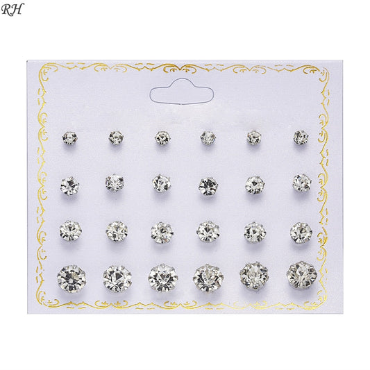 12 pairs/set Simulated Earrings Set