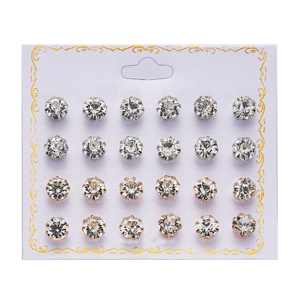 12 pairs/set Simulated Earrings Set