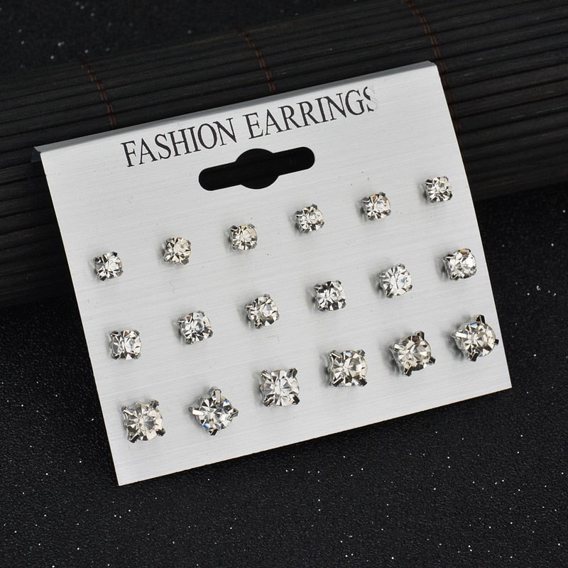 Simulated Pearl Earrings Set