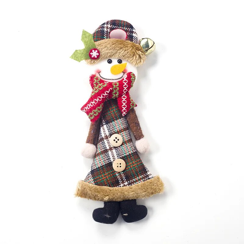 Lattice Cloth Santa Claus Doll Hanging Ornaments