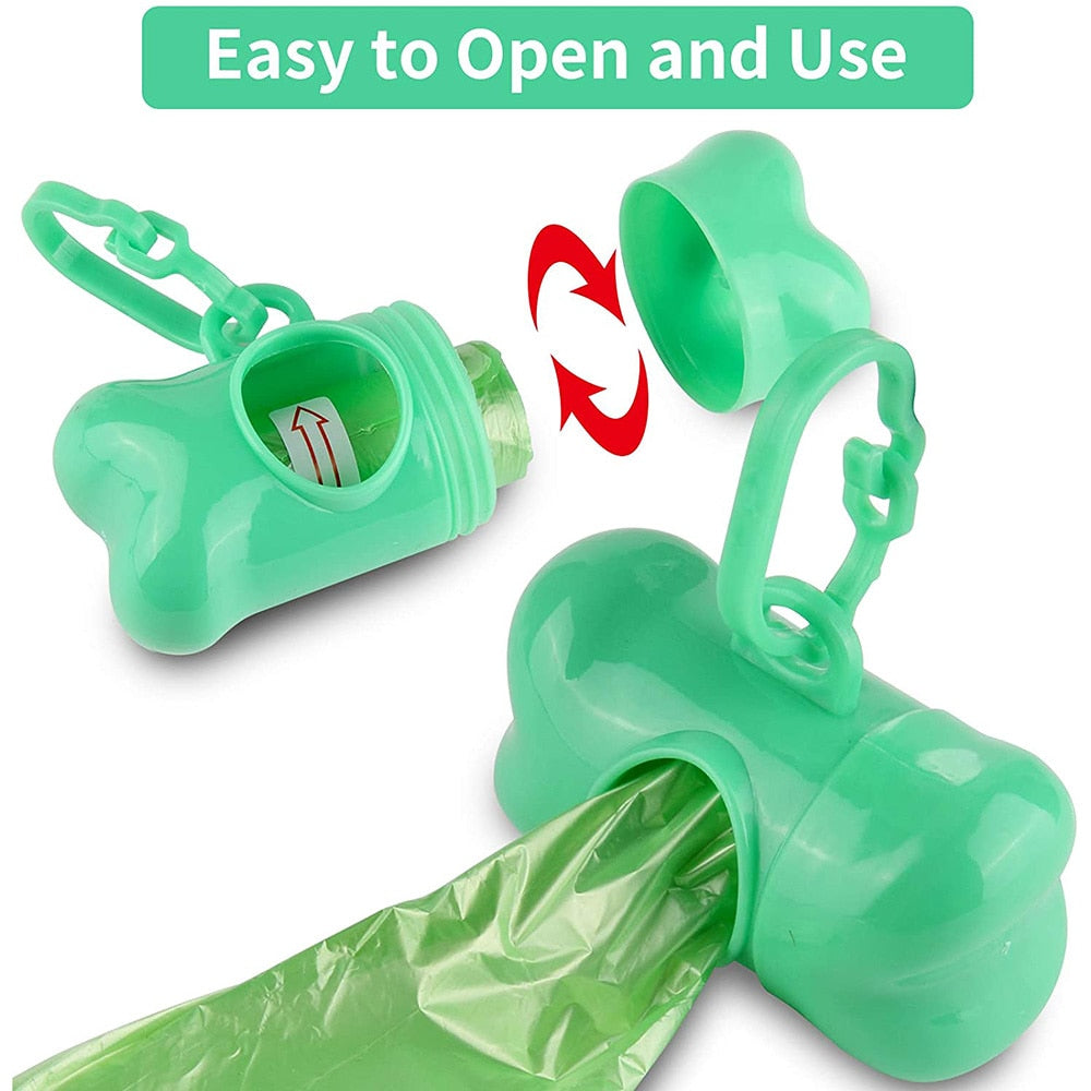 Pet Poop Bags Disposable Waste Bags With Leash Clip Holder