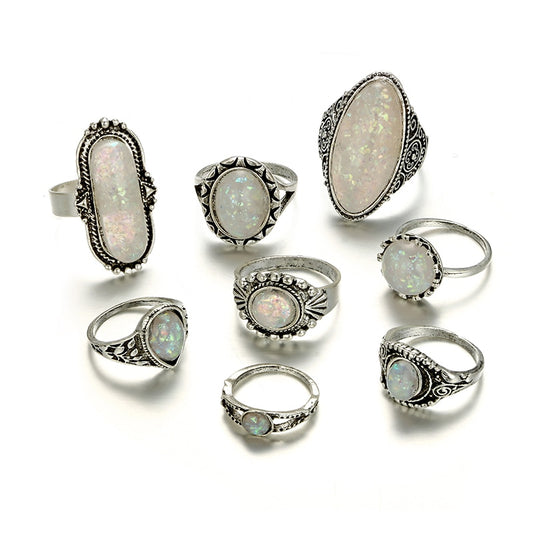 Vintage Antique Silver Color Rings Sets