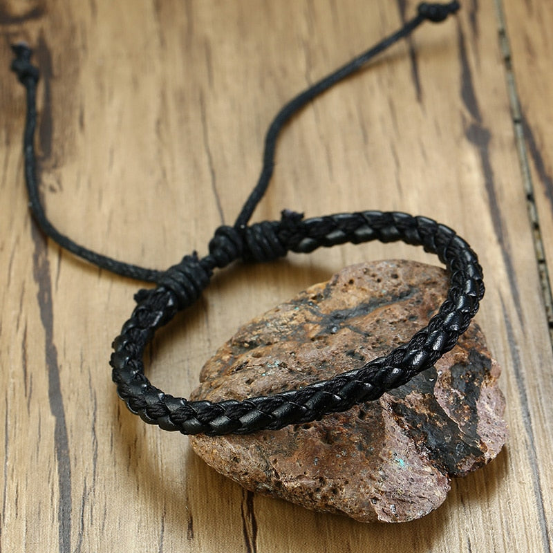 Braided Wrap Leather Bracelets for Men