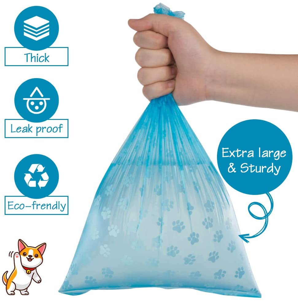 Pet Poop Bags Disposable Waste Bags With Leash Clip Holder