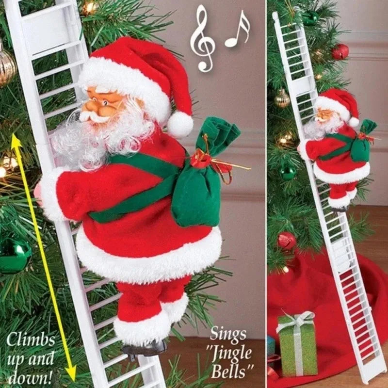 Santa Claus Doll Climbing Ladder with Music