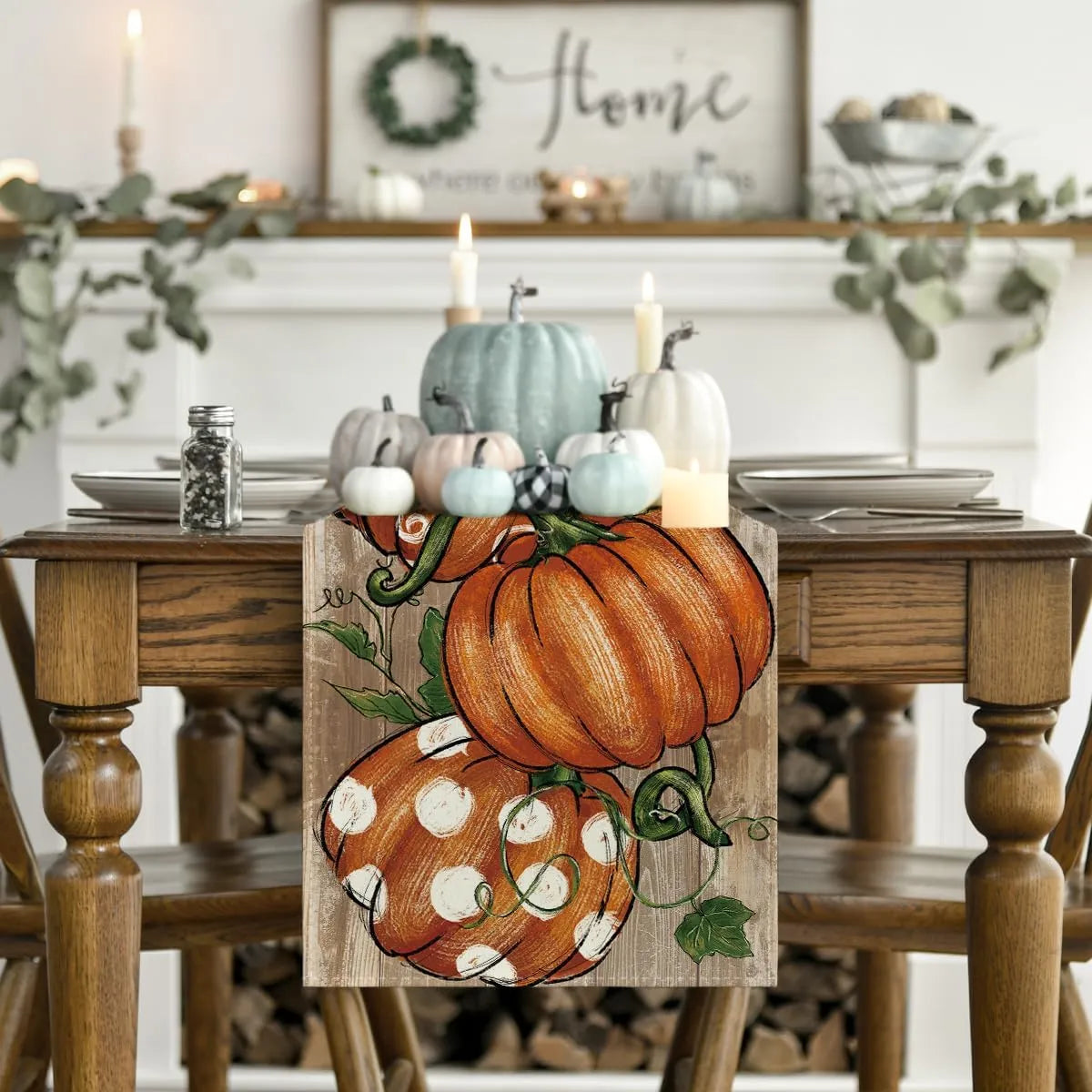 Pumpkin Vine Fall Table Runner