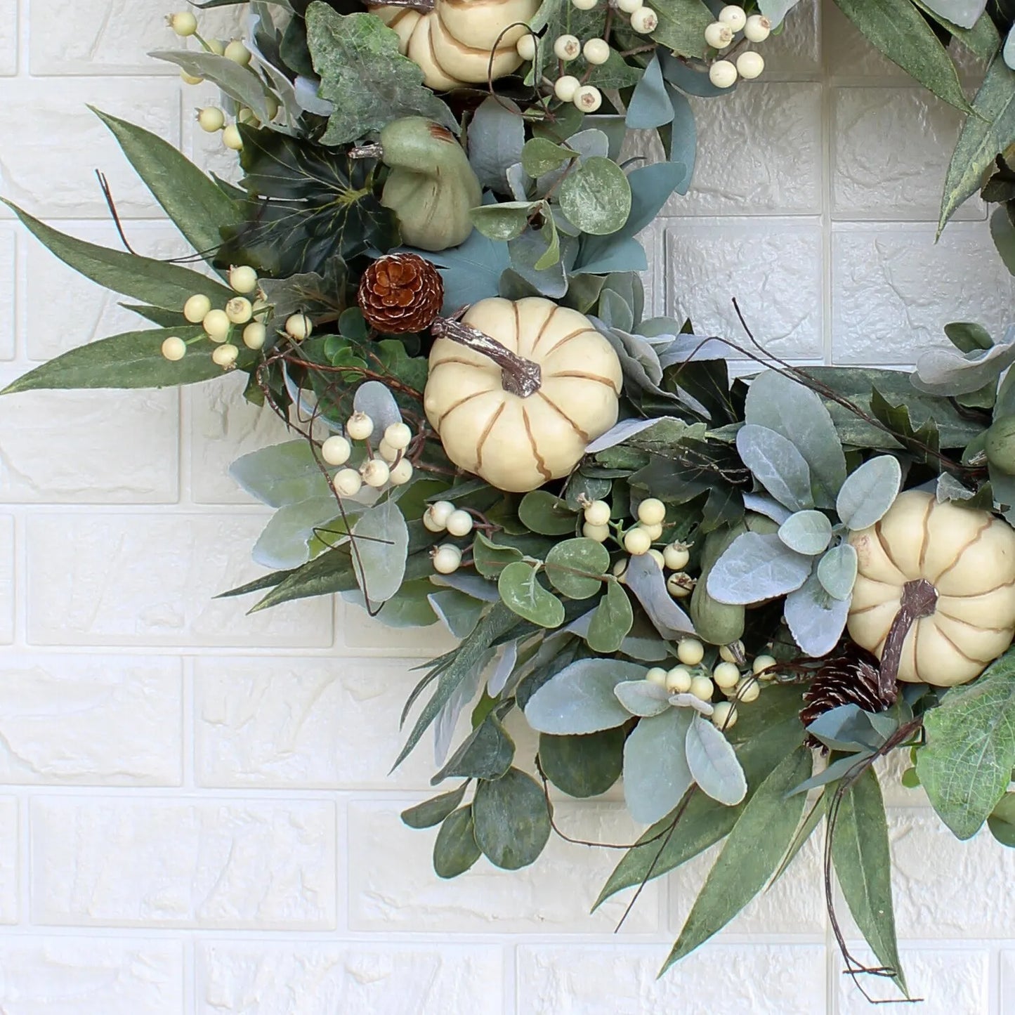 Farmhouse Garland Fall Pumpkin Wreath