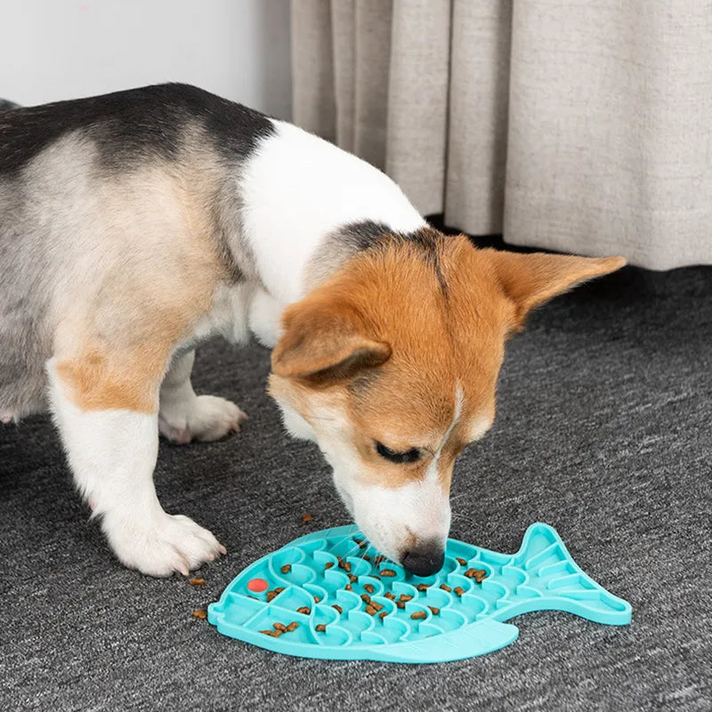 Fish Shape Silicone Bowl Slow Feeder