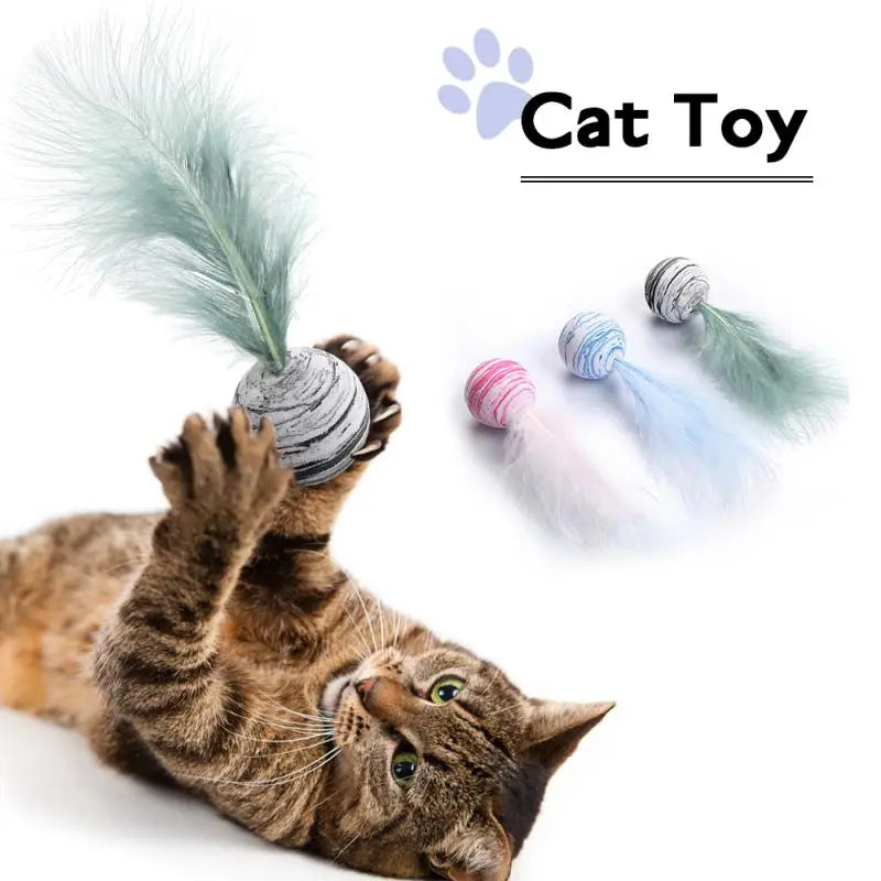 Toy Ball with Feather for Cats