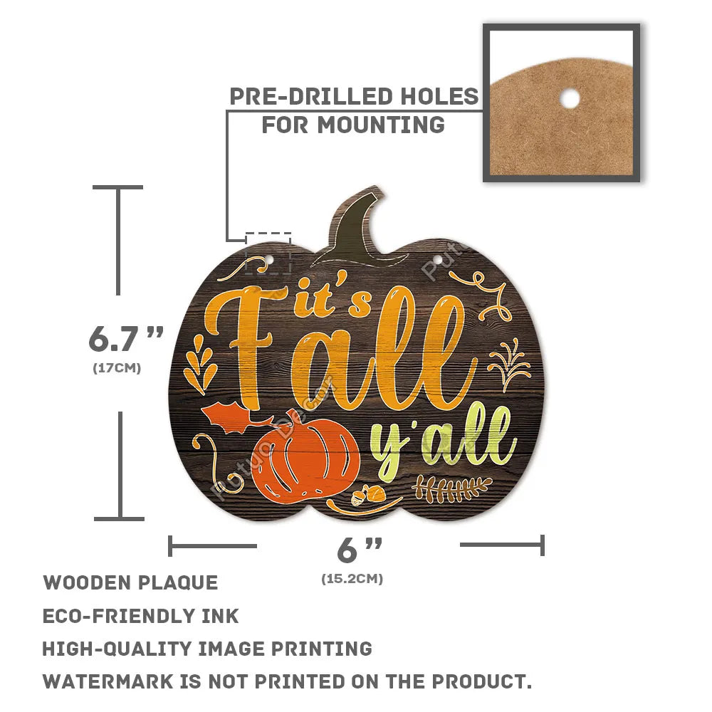 Fall Pumpkins Hanging Wood Sign