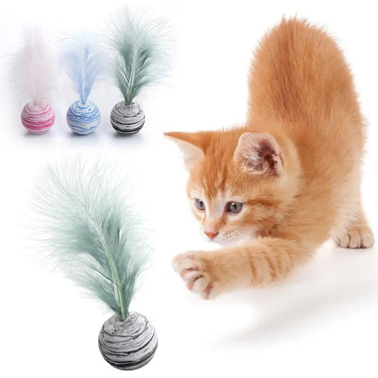 Toy Ball with Feather for Cats