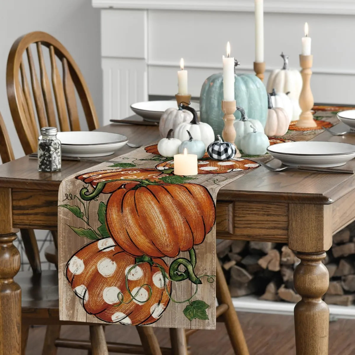 Pumpkin Vine Fall Table Runner