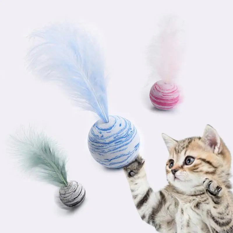 Toy Ball with Feather for Cats