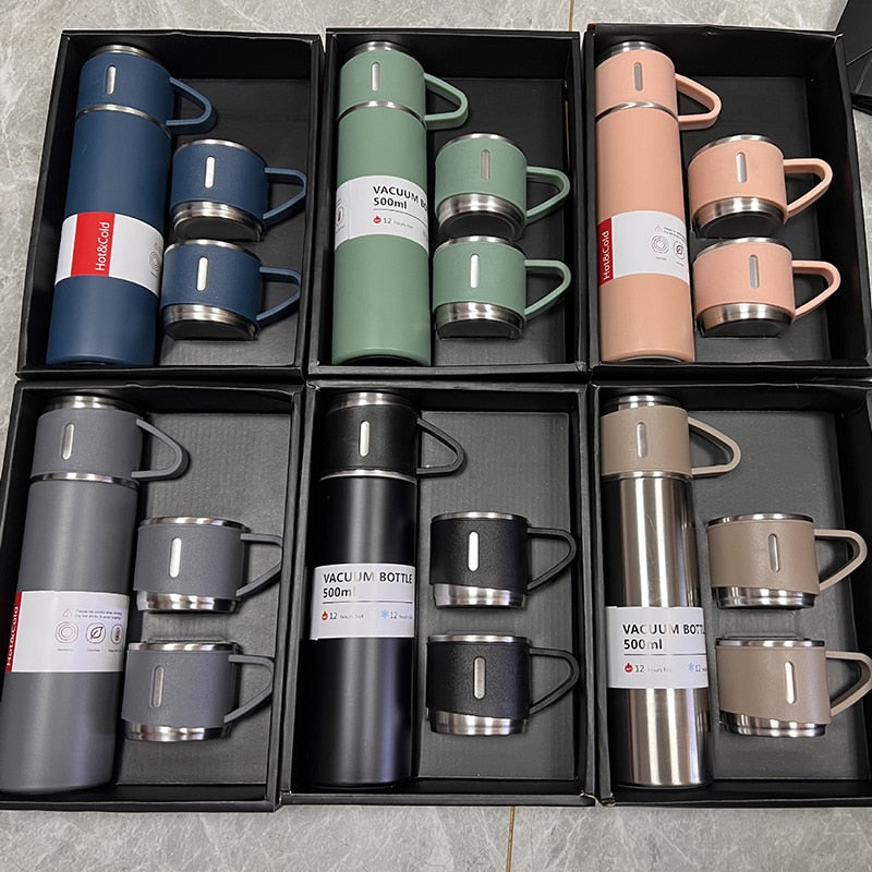 Stainless Steel Flask Gift Set