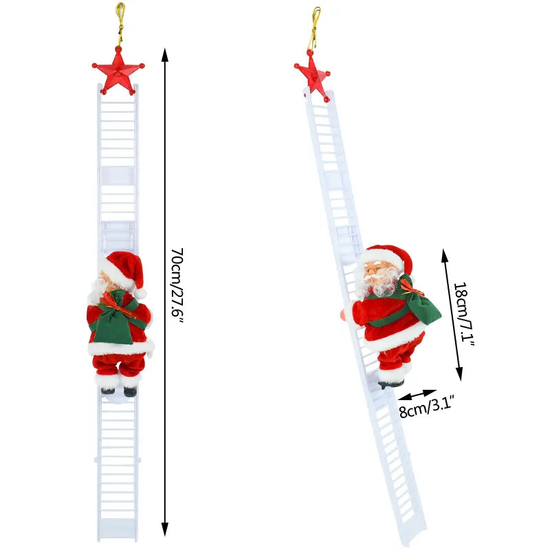 Santa Claus Doll Climbing Ladder with Music