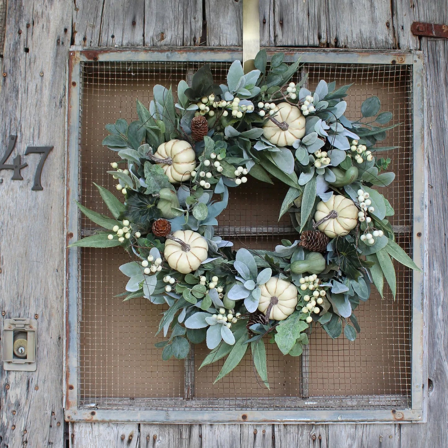 Farmhouse Garland Fall Pumpkin Wreath