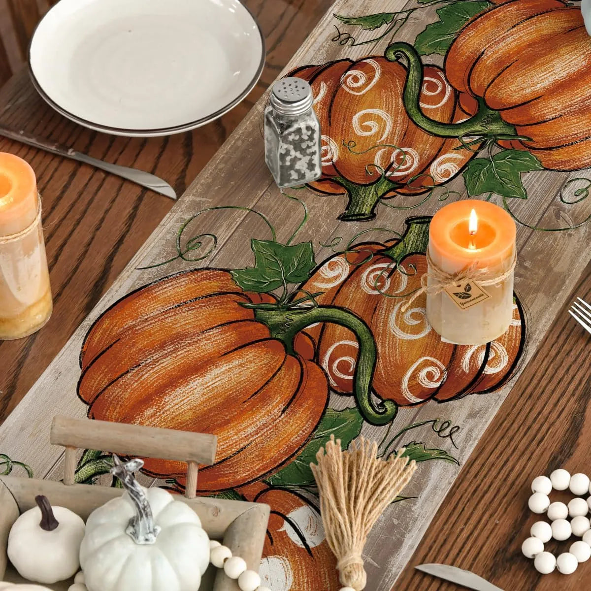 Pumpkin Vine Fall Table Runner