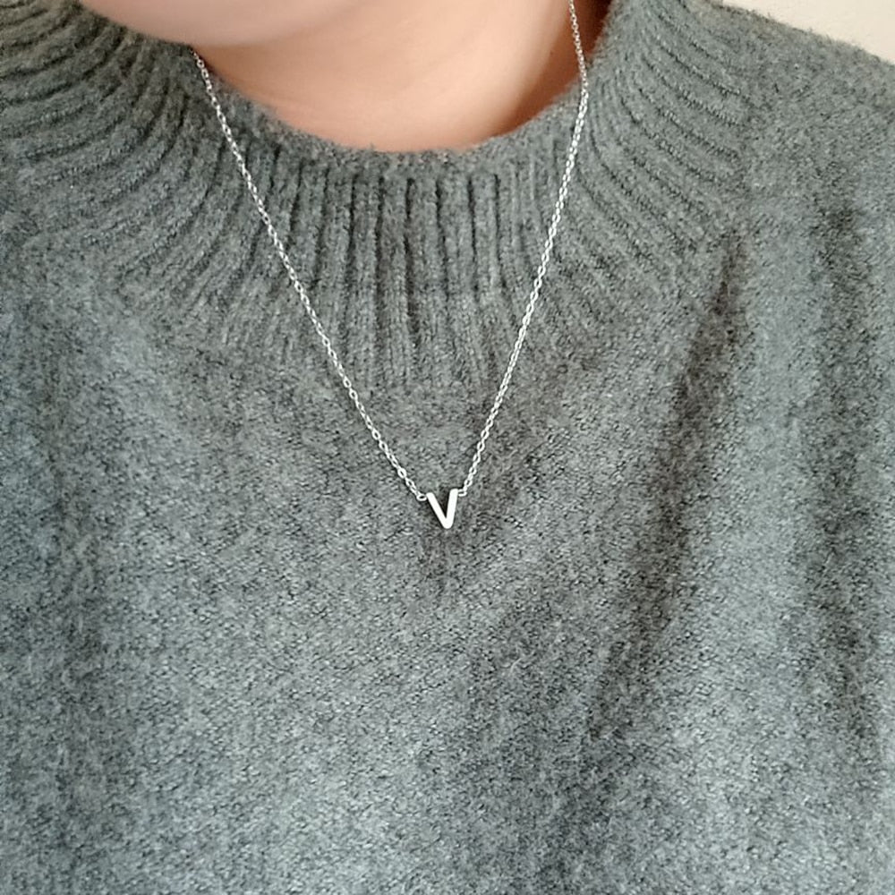 Minimalist Initial Letter Necklace