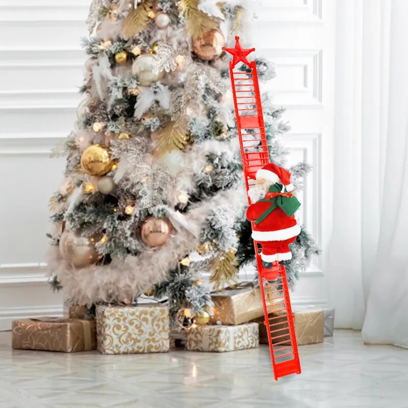 Santa Claus Doll Climbing Ladder with Music