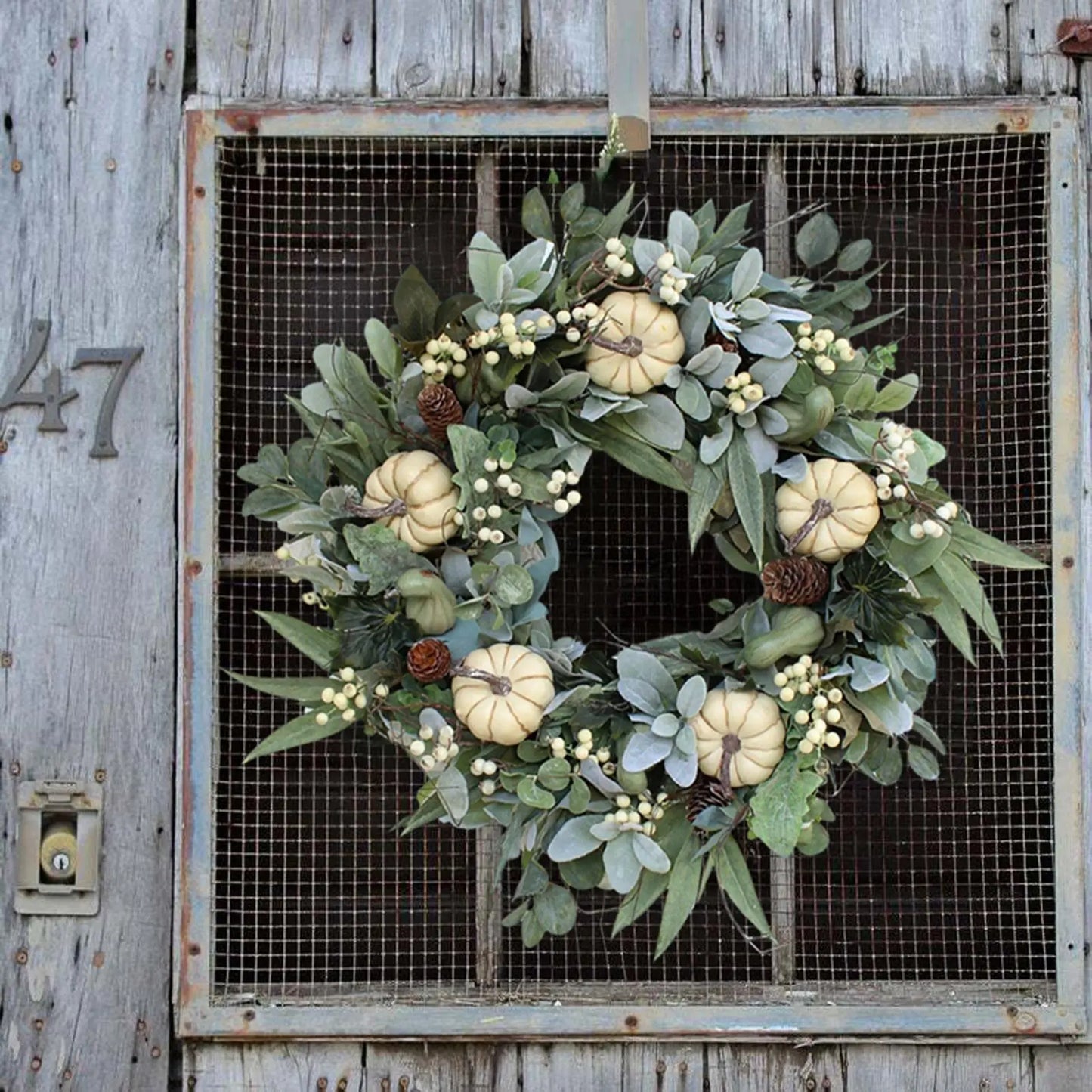 Farmhouse Garland Fall Pumpkin Wreath