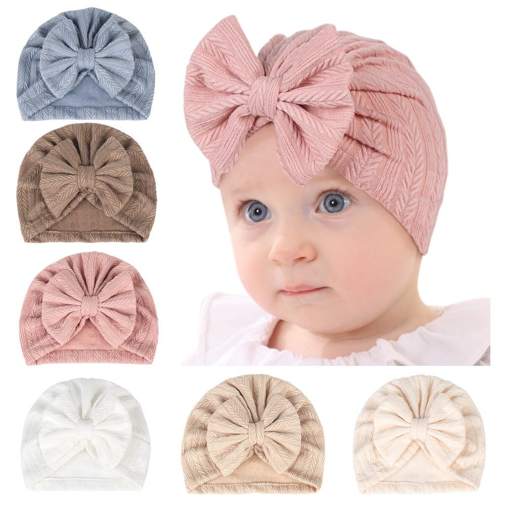 Big Bow Soft Baby Hat