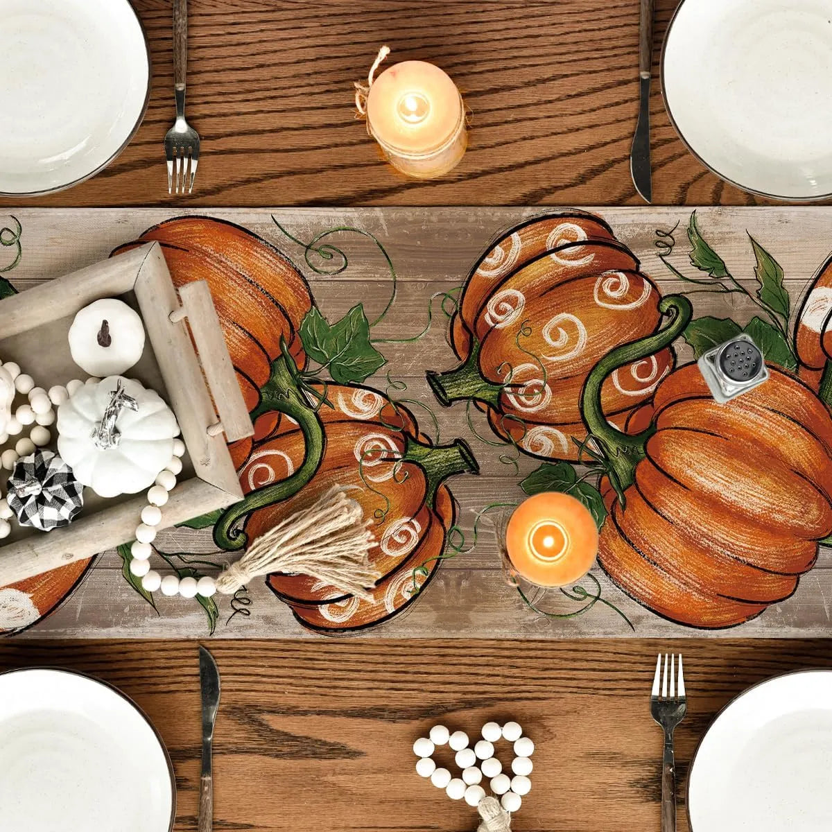 Pumpkin Vine Fall Table Runner