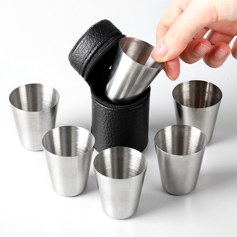 Outdoor Travel Stainless Steel Mini Glass Set